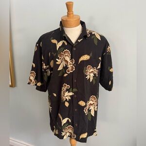 Tommy Bahama Silk Floral Hawaiian Camp Shirt 2000s Resort L